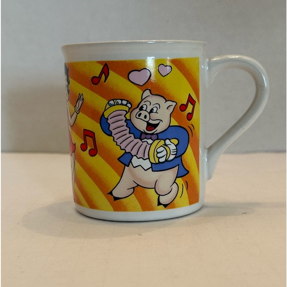 Vintage Illustrated Betty Boop Bimbo the Dog Porky Pig Ceramic Coffee Mug 1985 - Picture 3 of 5